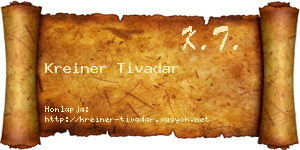Kreiner Tivadar névjegykártya